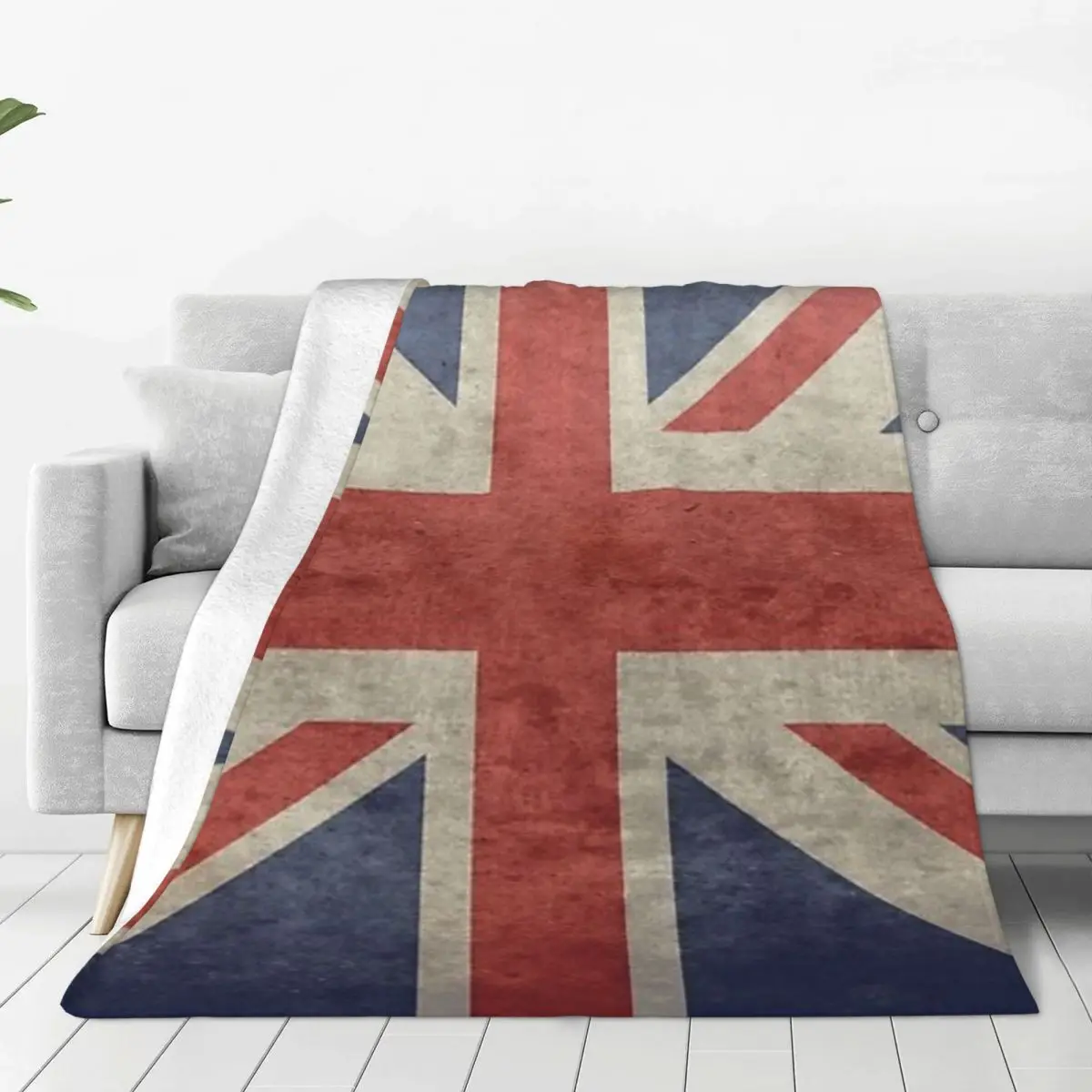 

Fluffy Baby Blanket Union Jack Throw Blanket - Warm Winter Blanket With UK Flag Sofa Camp Nap Bedspread Cozy Flannel Blanket