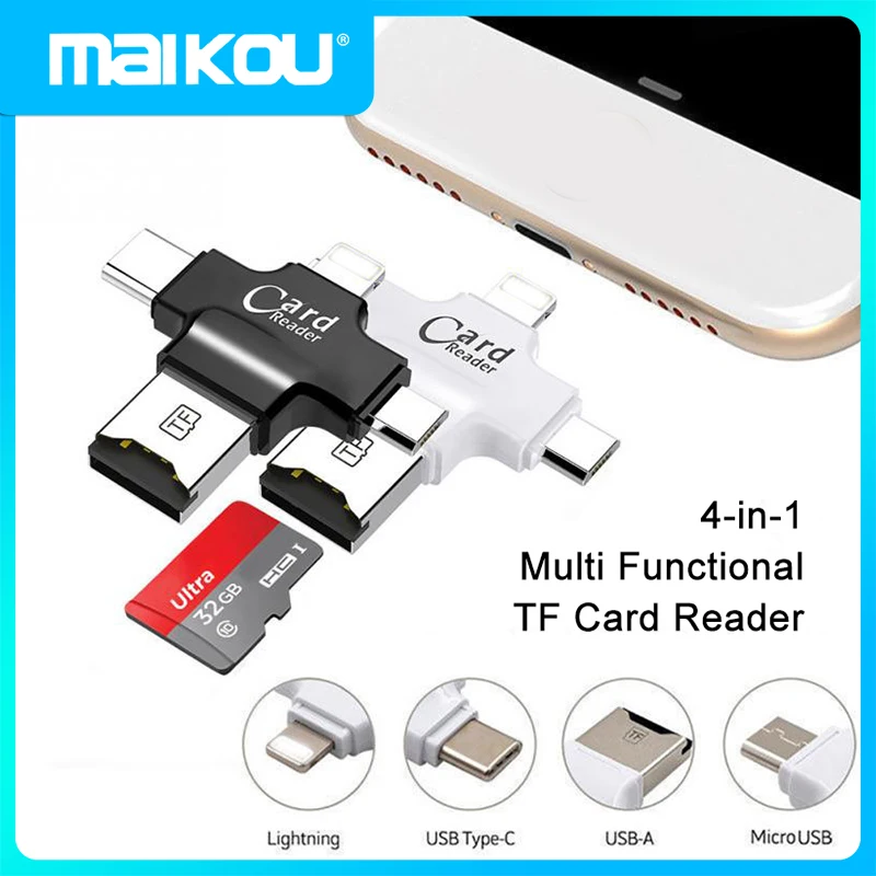 

TF Card Reader Adapter for iOS 13 Above System External OTG Memory Card Reader For iPhone 12 11 For Type-c