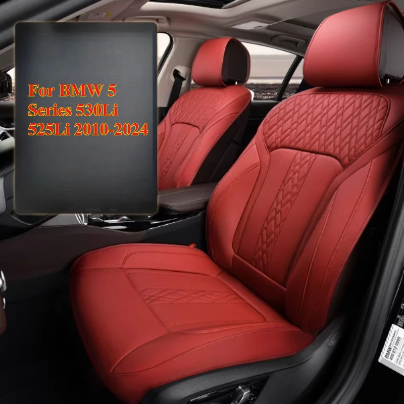 

Custom Fit Car Seat Cover Accessories Leather 5 Seats for BMW 5 Series 530Li 525Li 2010-2024，Car Interior Accessories