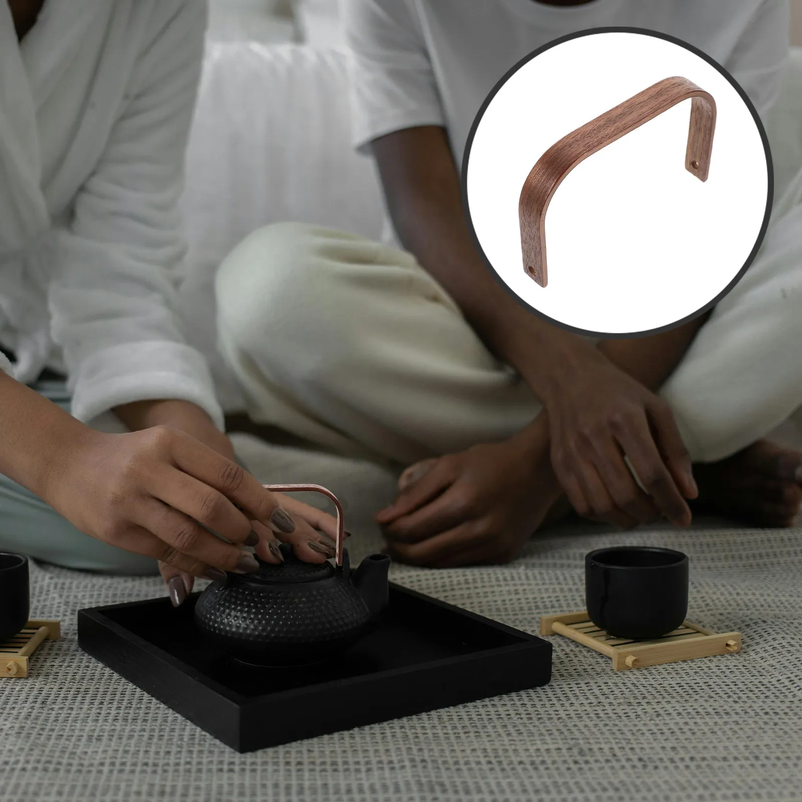 2 Piezas de Repuesto para Asa de Tetera de Madera de Nogal, Diseño Retro Vintage, Gran Capacidad de Carga, Accesorios para Agarraderas de Teteras y Hervidores