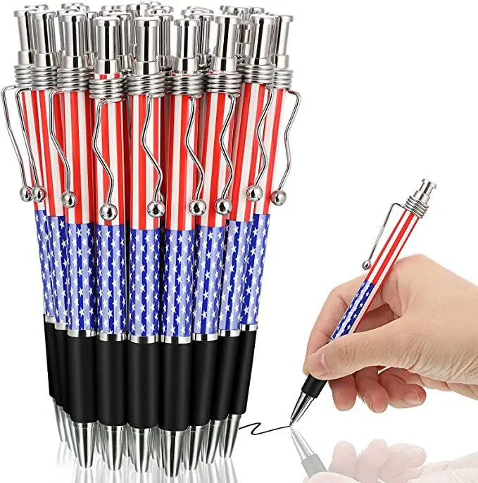 

2pcs British Style Press Flag Ballpoint Pen Black Ink Pens Student School Writing Supplies