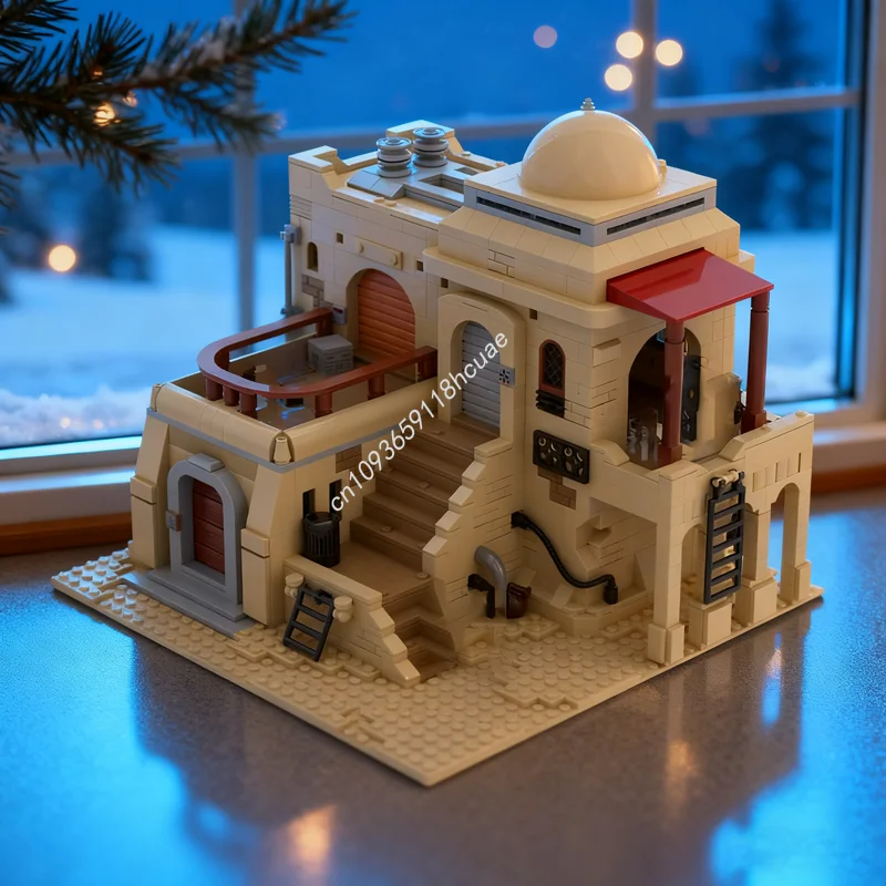 

1207pcs MOC SW Tatooine Mos Eisley Villa 1 Star Battle Model Building Blocks Assemble DIY Christmas Gift Idea Toys Brick Kids