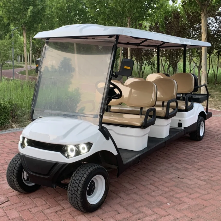 Hot Selling Powerful Lithium Battery Powered 4 6 Seater Electric Golf Cart Urban Mobility High Strength Steel Off-Road Golf Cart