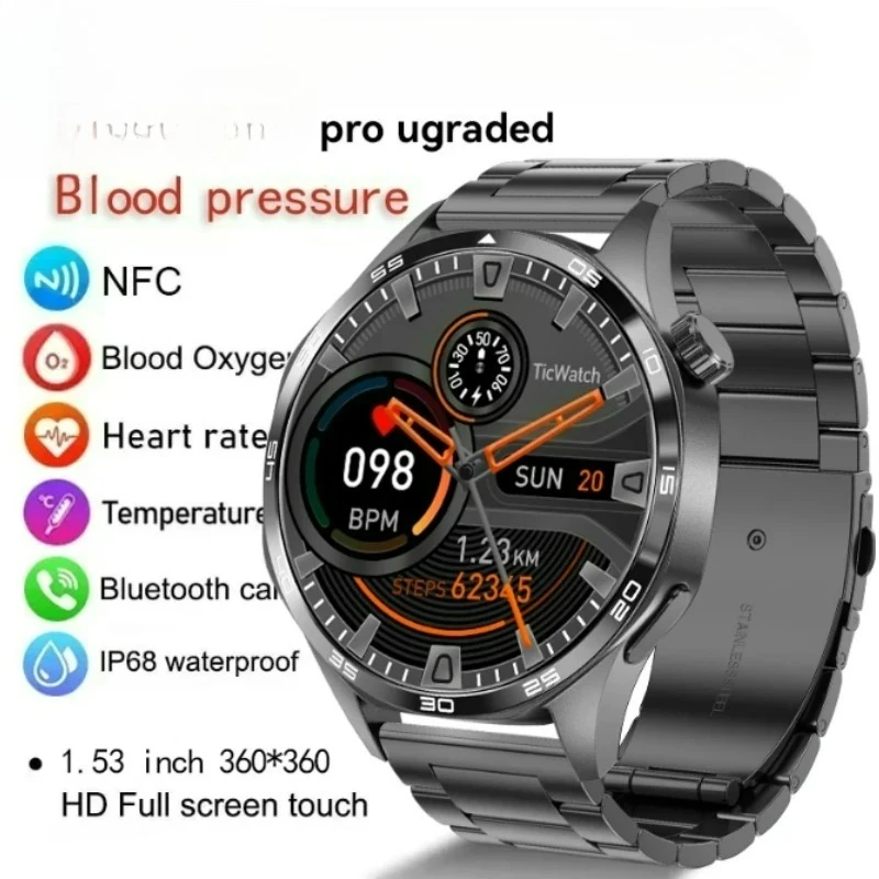 2025 New GPS NFC Smart Watch Men 360*360 AMOLED Screen Heart rate Bluetooth Call IP67 Waterproof Man Smartwatch