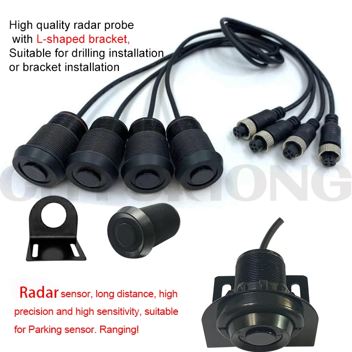 Hot-selling DC 12-32V Collision Avoidance Radar Reverse Sensor Car Parking Sensor Kit with 7 Inch for Car Bus Truck