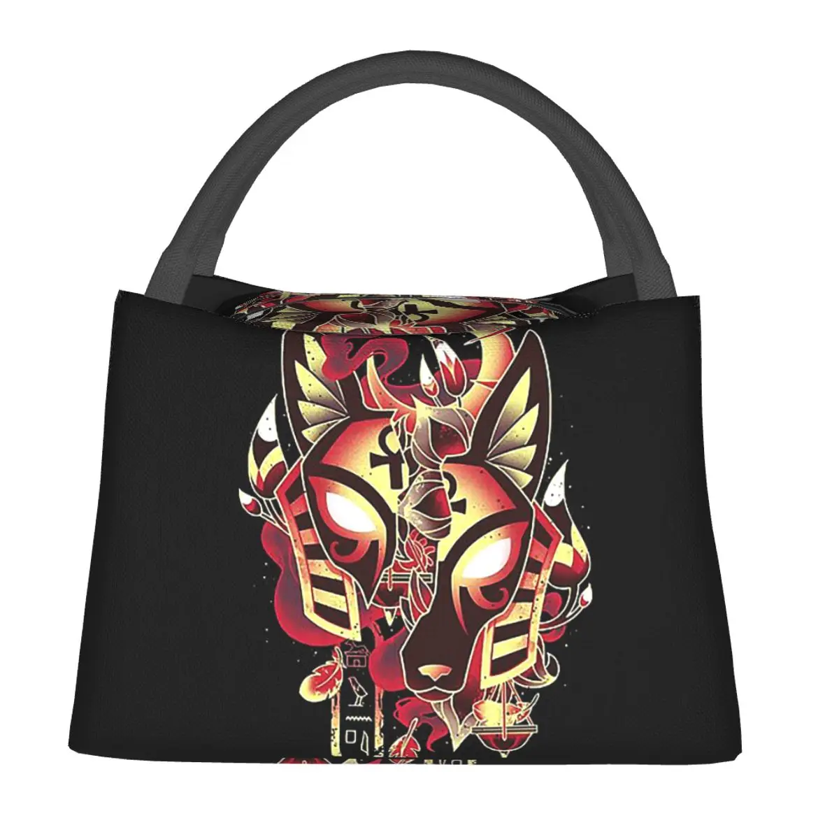 Anubis Mysteries Jackal Egyptian God Lunch Bags Insulated Bento Box Lunch Tote Picnic Bags Thermal Bag for Woman Kids Travel