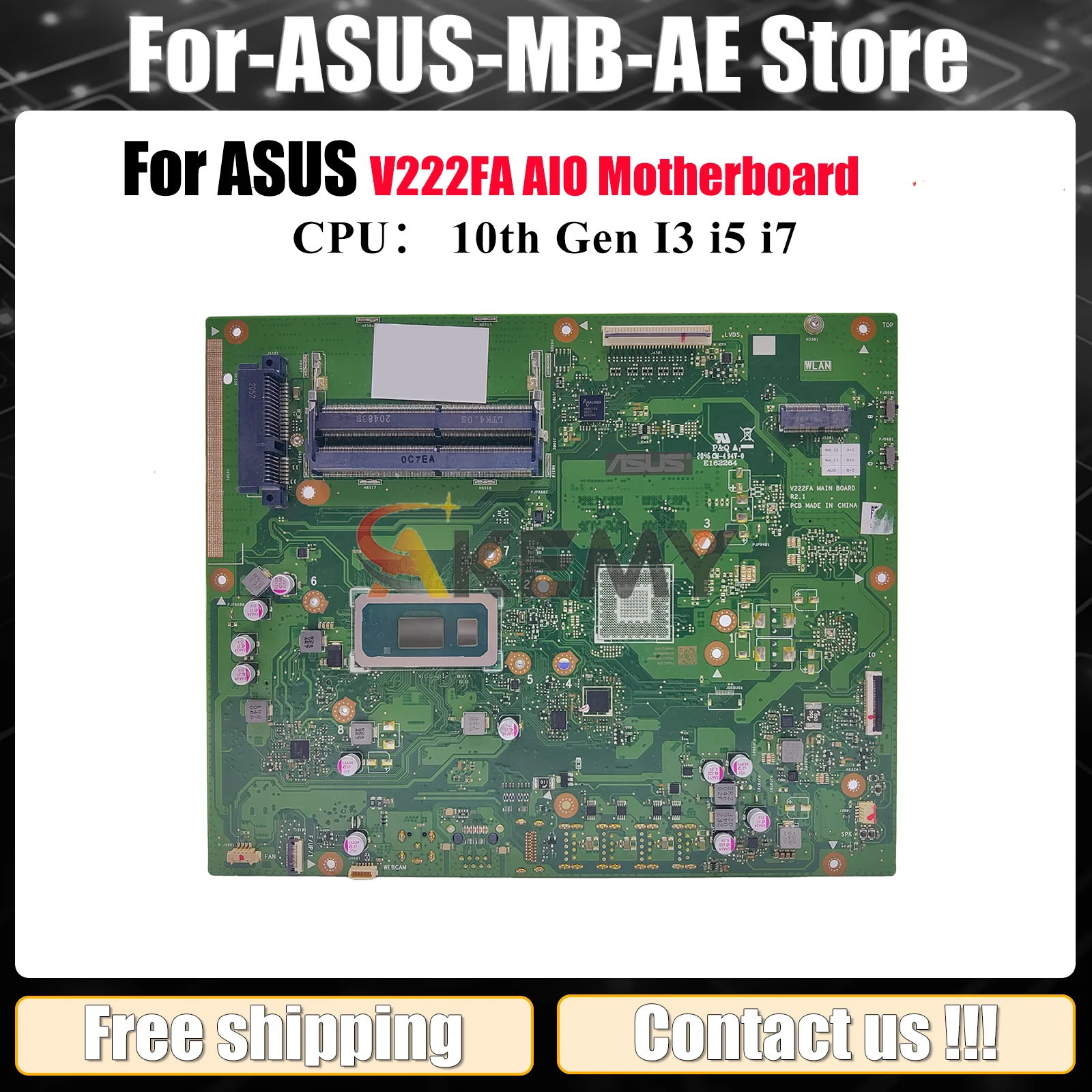 

V222FA Motherboard For ASUS Vivo AiO V222FB V222FA V222F Mainboard With 10th Gen I3 i5 i7 tests OK fast shipping High quality