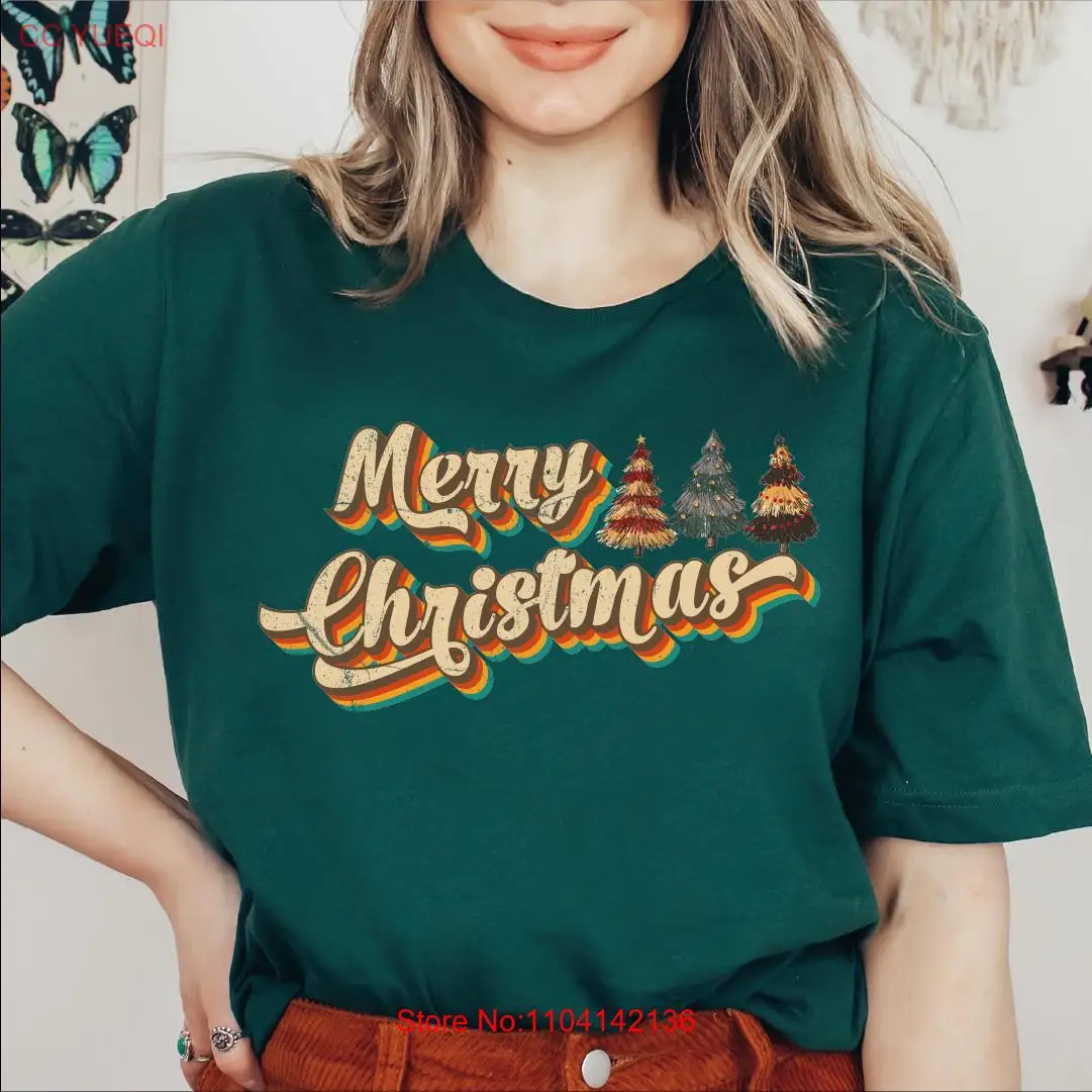 

Футболка Merry Christmas Tree и яркая семейная футболка с милыми вибрами, длинными или короткими рукавами