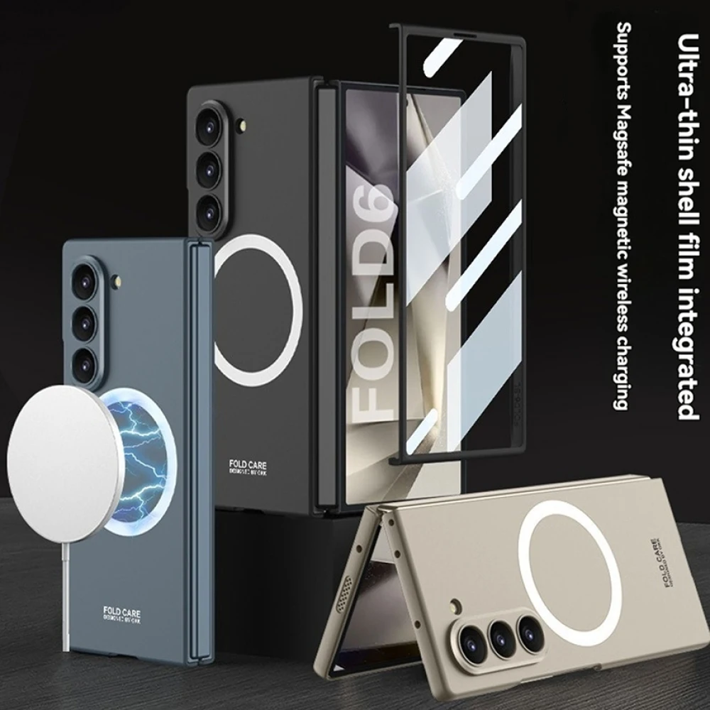 

For Samsung Z Fold6 External Magnetic Ring Phone Case Wireless Charging Case Accessories