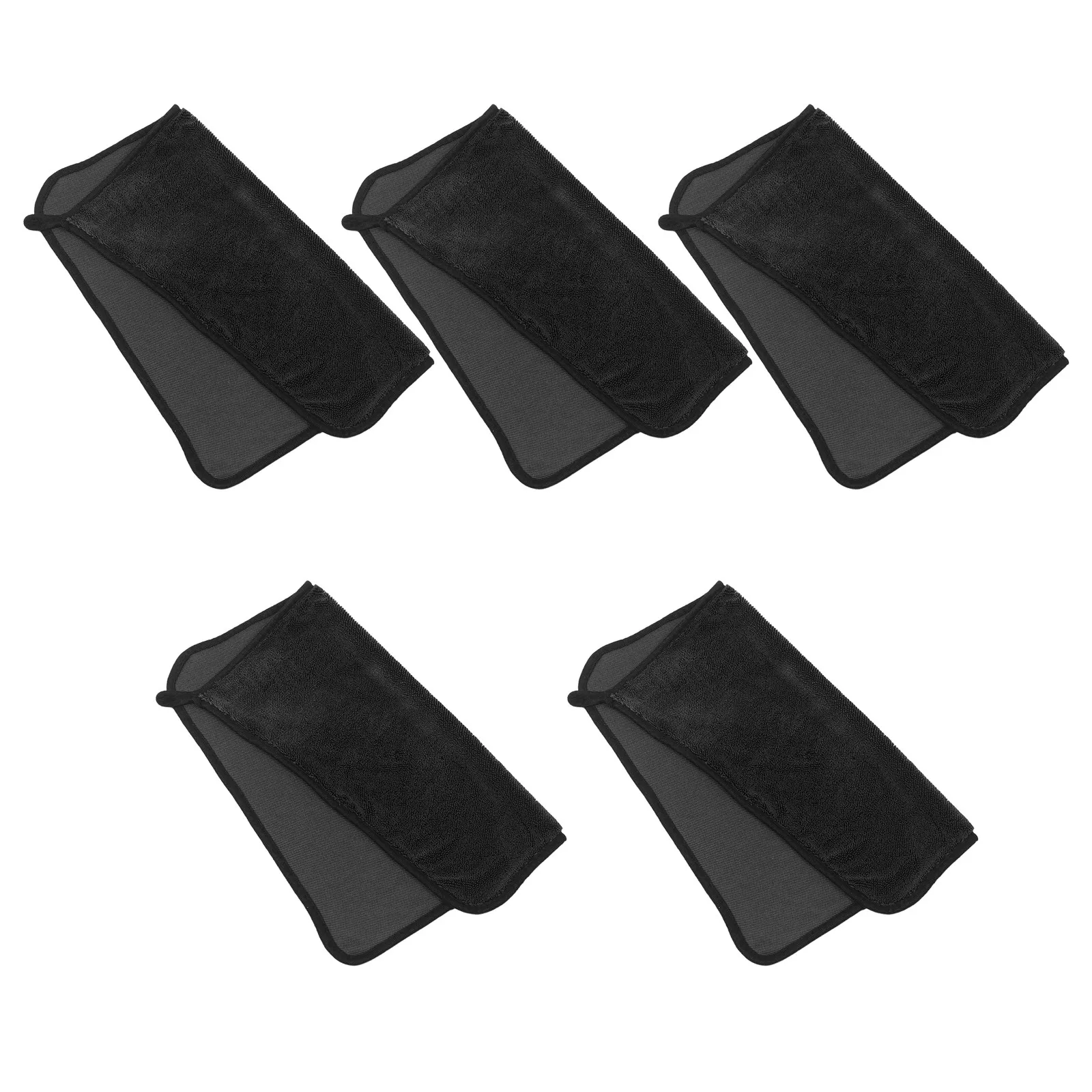 5Pcs Automotive Detailing Towels Microfiber Double Sided Twisted High Absorbency Soft Scratch Free Car Drying Cloths for Vehicle