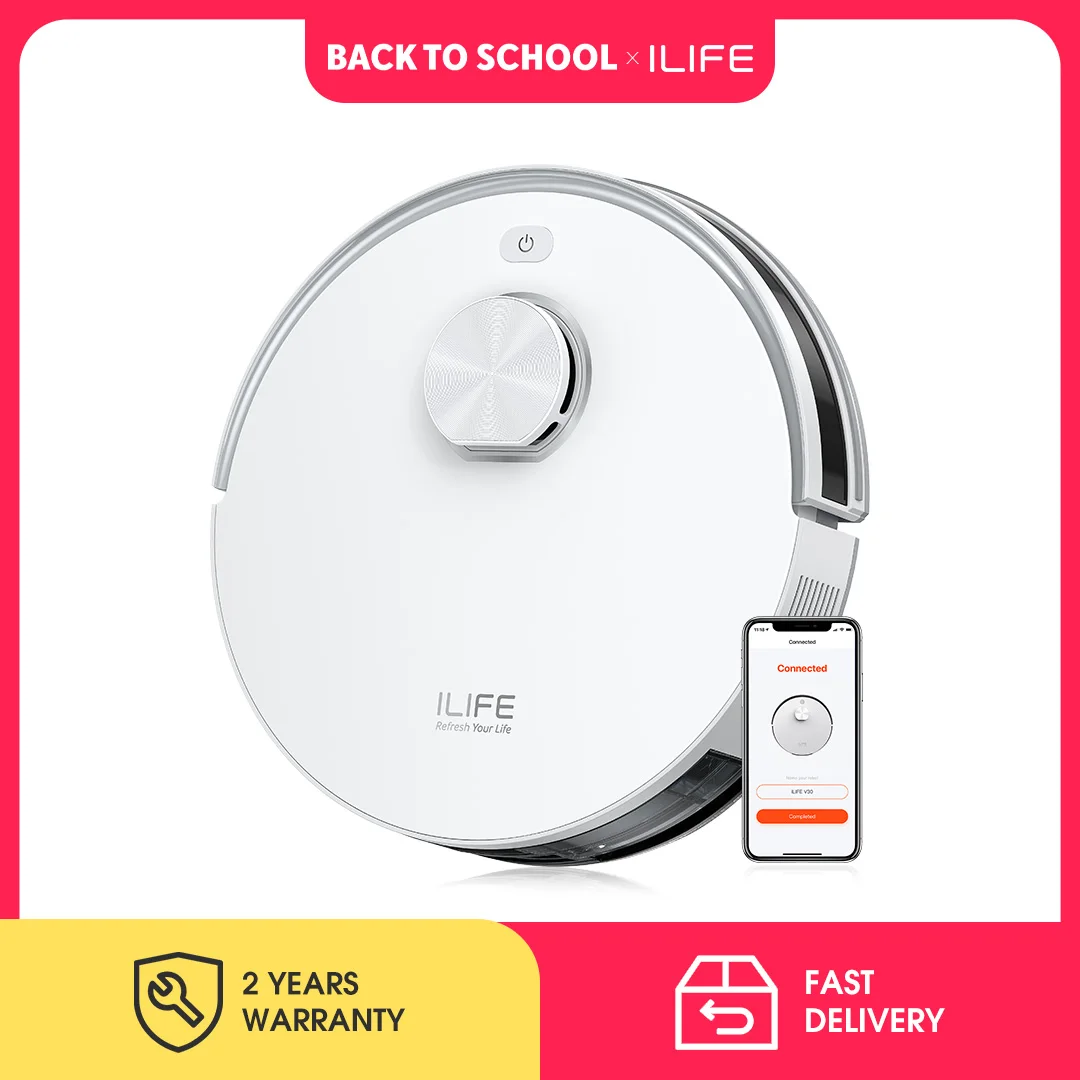Aspiradora robot ILIFE V30, navegación láser, succión de 10000 Pa, hasta 150 minutos de autonomía, control por aplicación, limpieza personalizable