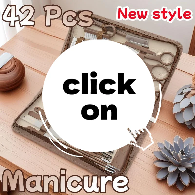 

42 шт., набор кусачек для ногтей, кожаная сумка на молнии, маникюрный набор из нержавеющей стали, маникюрный набор для ногтей, маникюрные инструменты