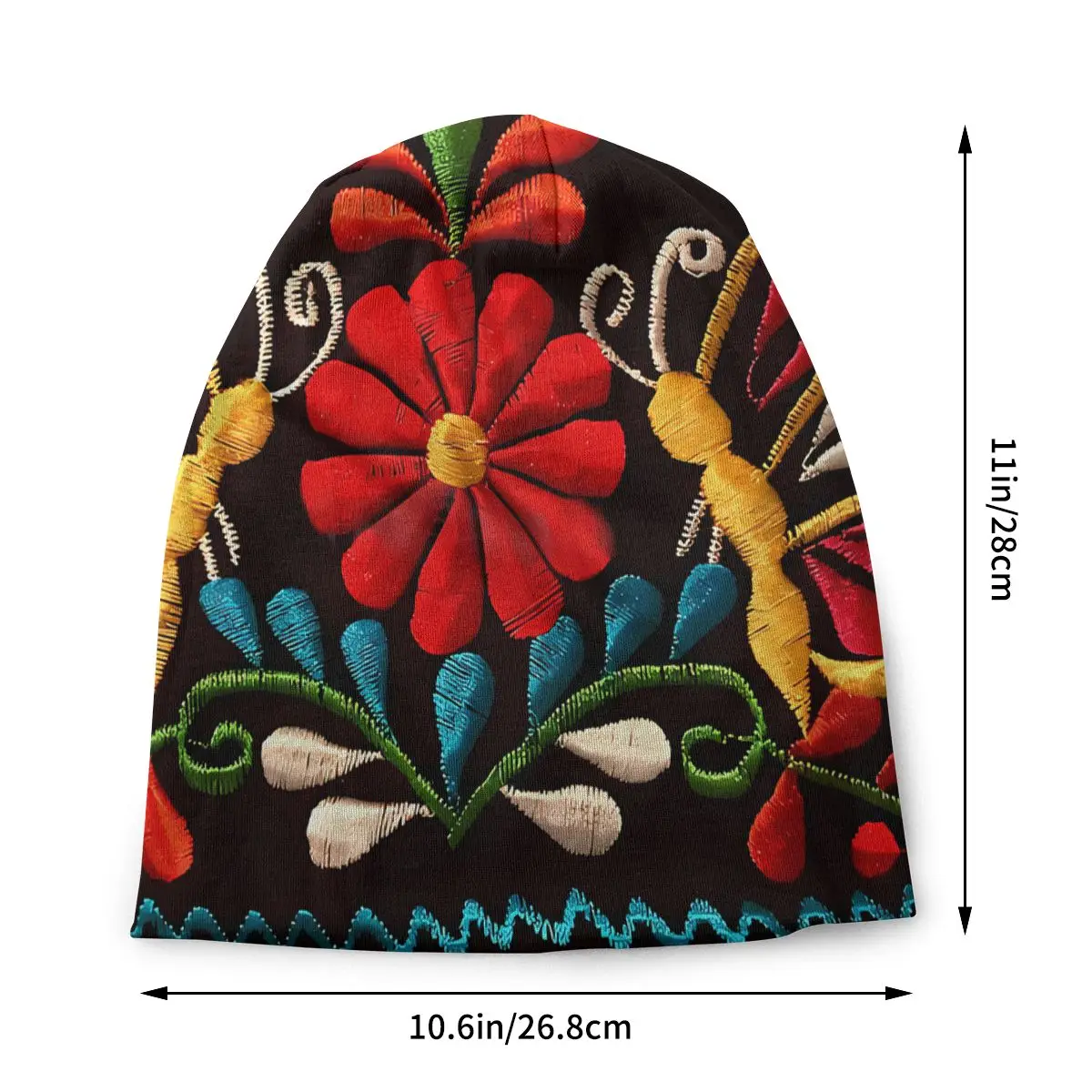 Butterflies Red Flower Mexican Flower Spring Autumn Soft Hats Bonnet Sport Pullover Breathable Fitness Turban Warm Running