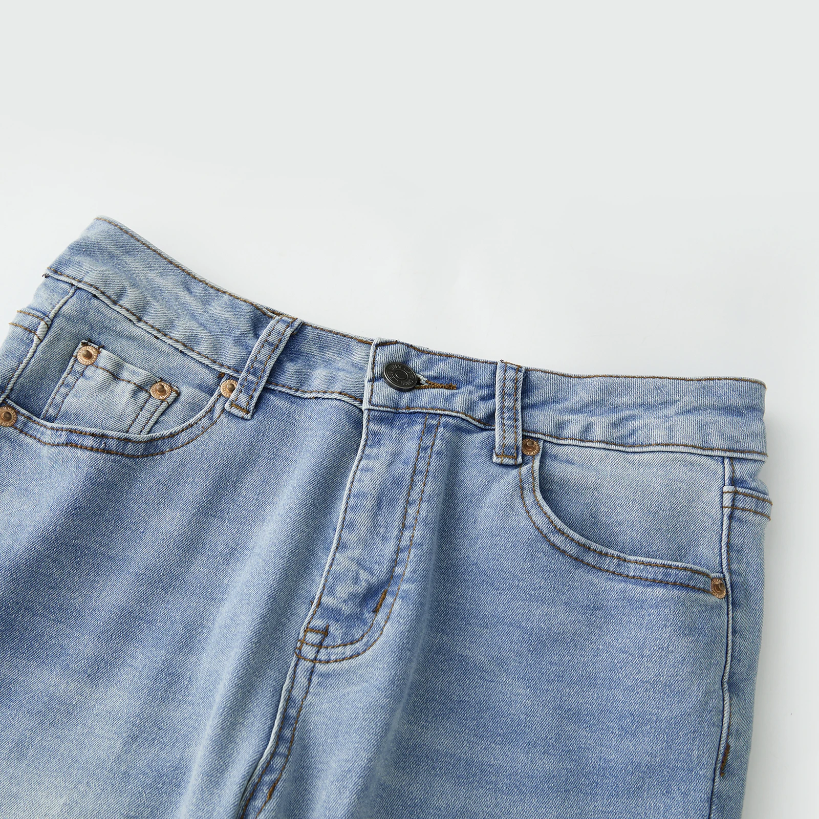 

Women Jeans, Low Waist Zipper Button Solid Trousers with Pockets for Daily Streetwear