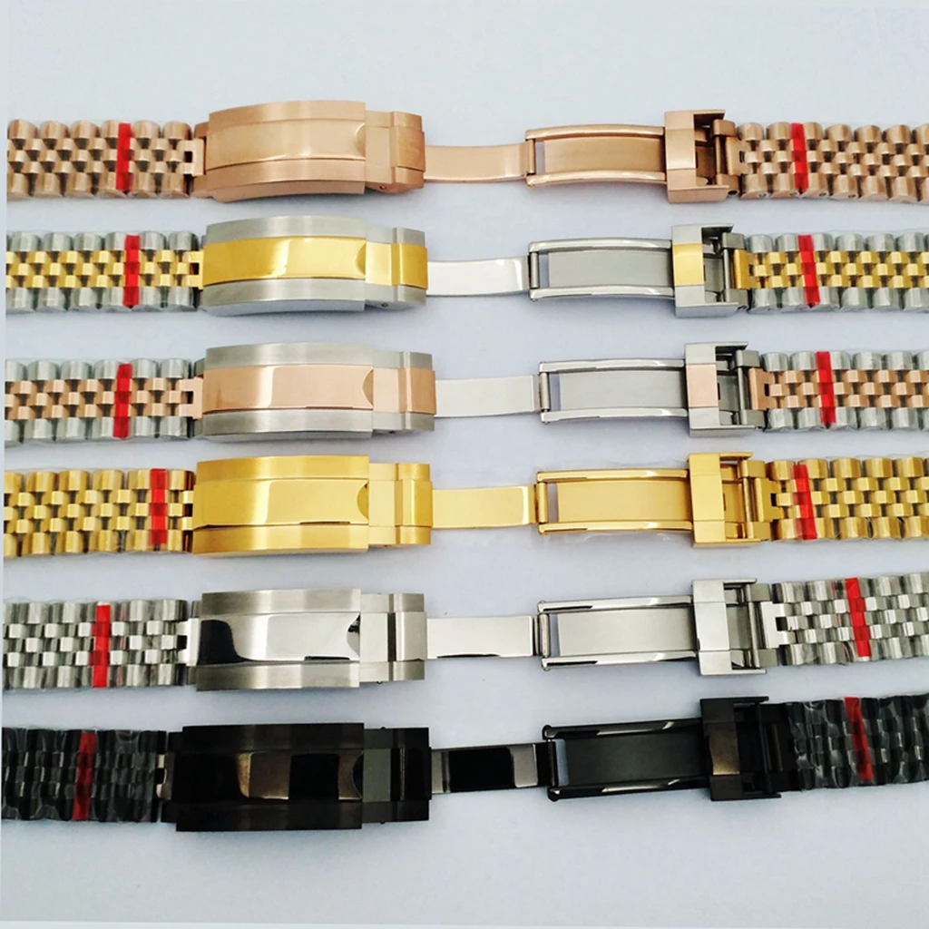 20mm Watch Strap Jubilee Bracelet President Strap Silver Gold Stainless Steel Fit Watches Case Accessories