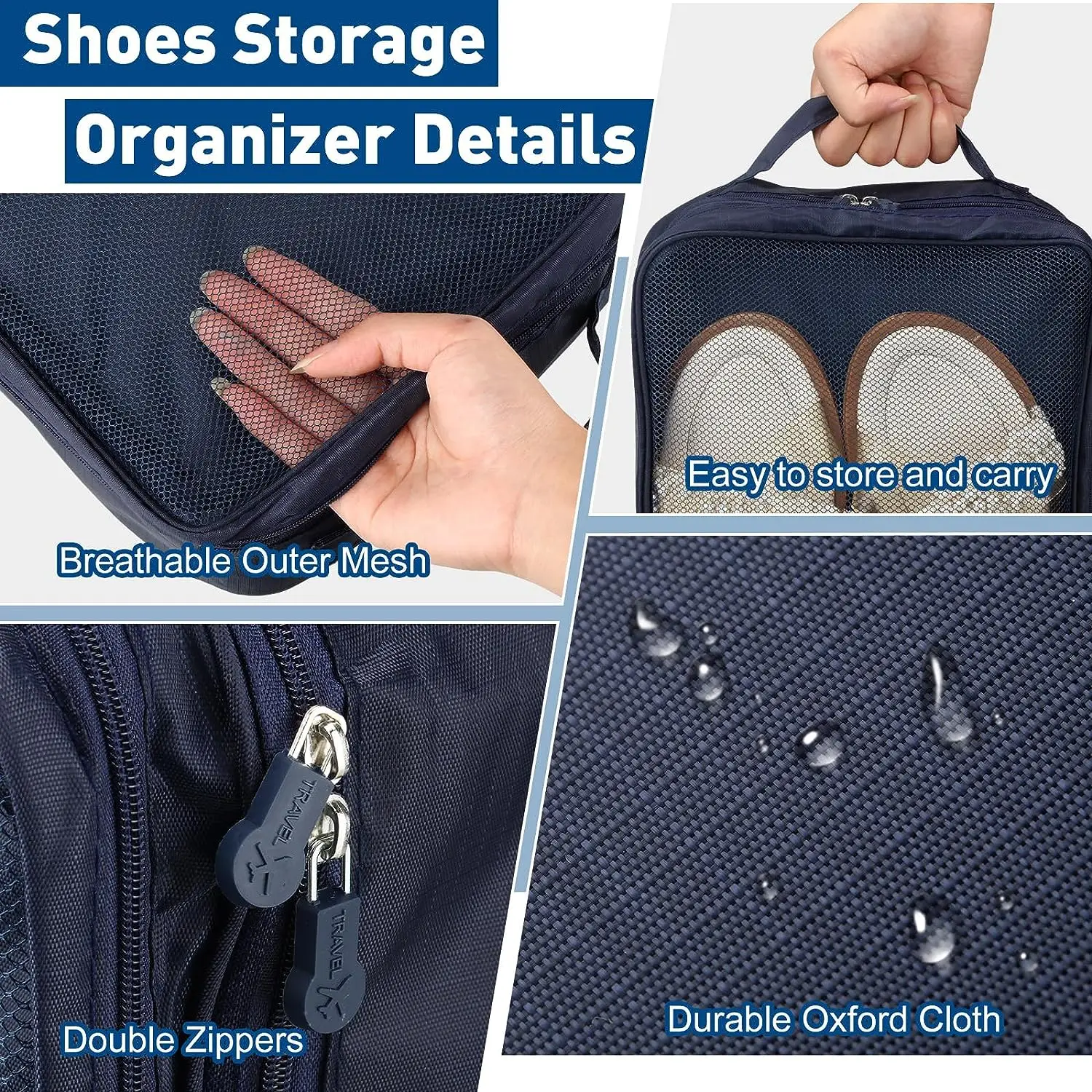 Shoe Bag Bulk Travel Shoe Bags Holds 3 Pair of Shoes for Travel and Daily Use Foldable Storage Shoe Pouches Bags Organizer