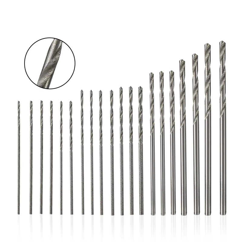 20 stücke 0,3mm-1,6mm Twist Bohrer Set Mini High Speed Stahl HSS Bohrer für Holz metall Bohren Werkzeug – Detail 5