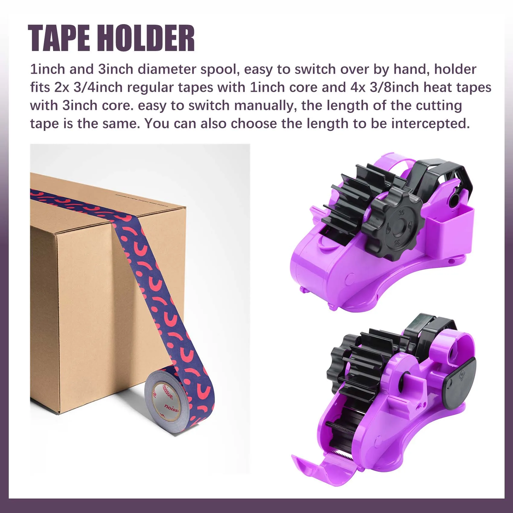 A19E-Semi- Automatic Desk Tape Dispenser Semi Automatic Cutting Tape On Off Manual For Washi Transparent Tapes