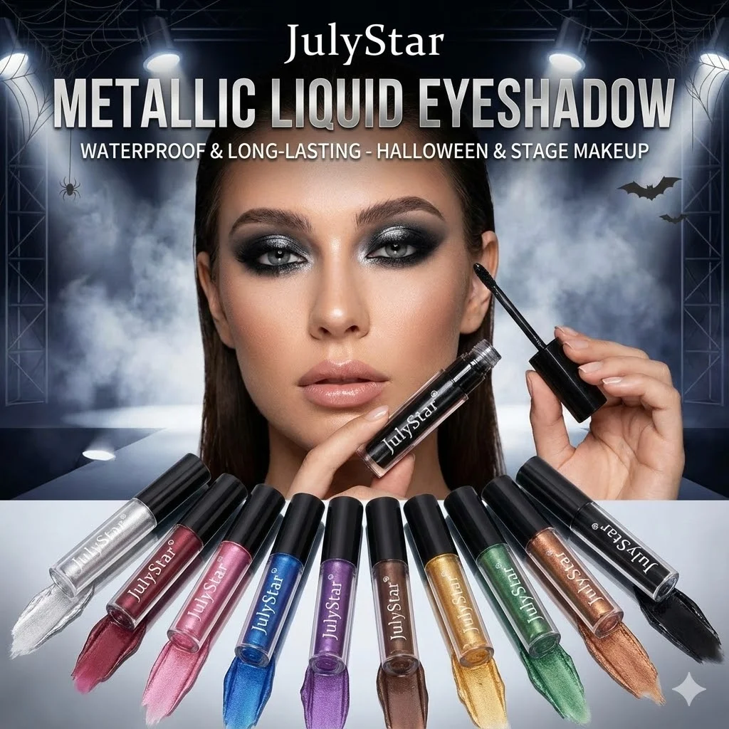 Halloween & Stage Makeup Liquid Eyeshadow - Metallic Black, Waterproof, Highly Pigmented, Long Lasting for Dramatic Looks