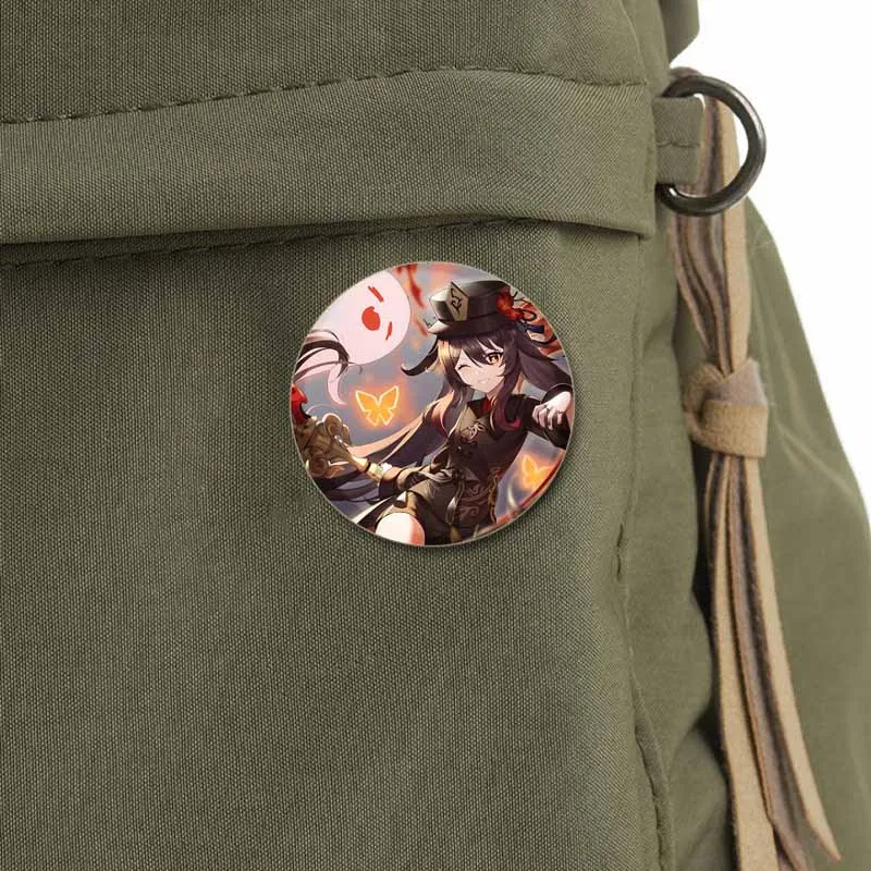 Hot Game Anime Button Pins Genshin Impact Cartoon Badge Round DIY Creative Brooches for Backpack Jewelry Accessories Gifts