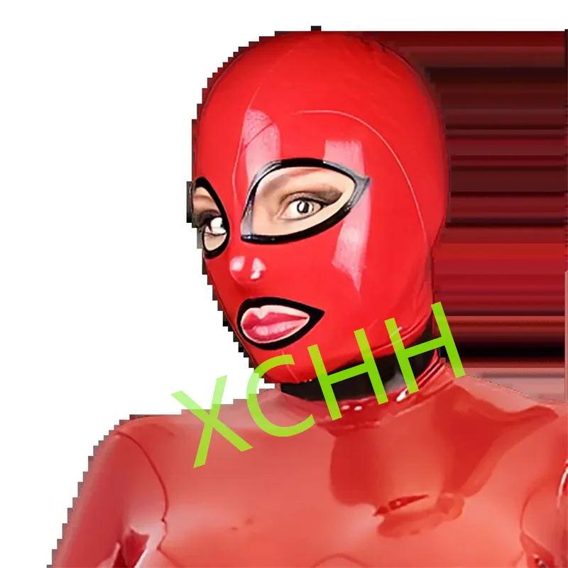 

Handmade Latex Hood Rubber Mask Back Zip Sexy Fetish Headgear Customize Halloween Cosplay Costume