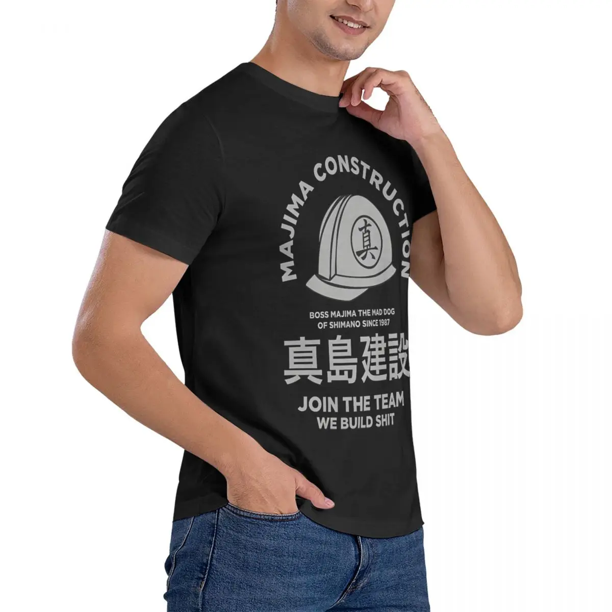 The Majima Construction Team T-Shirt Men Yakuza Vintage Pure Cotton T Shirt Round Collar Short Sleeve T Shirt Original Clothing