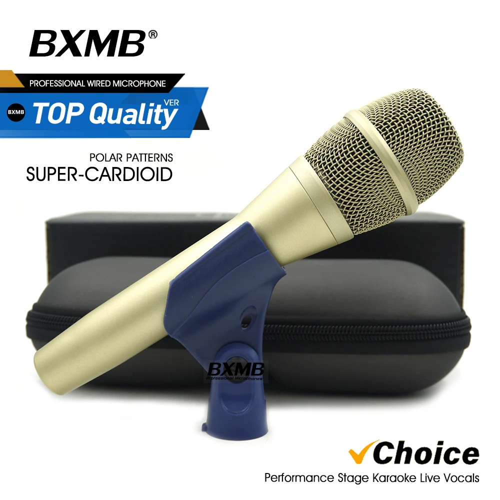 

Top Quality Professional Cardioid Dynamic Champagne Gold Color Wired Microphone For Stage Karaoke Recording Vocals Performance