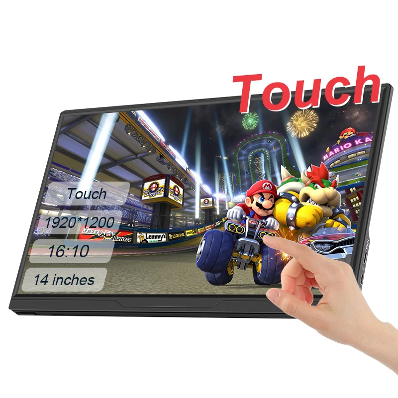 LANLIPU 14/15.6/16 inch Touch Portable MonitorUltra-thin Second Display Foroffice PS4/5 Switch PC  Cell  Phone Loptop Extension