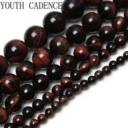Wholesale AAA+ Quality Red Tiger Eye Natural Stone Round Loose Beads Strand For jewelry Making 4/6/8/10/12 mm DIY Bracelet 15''