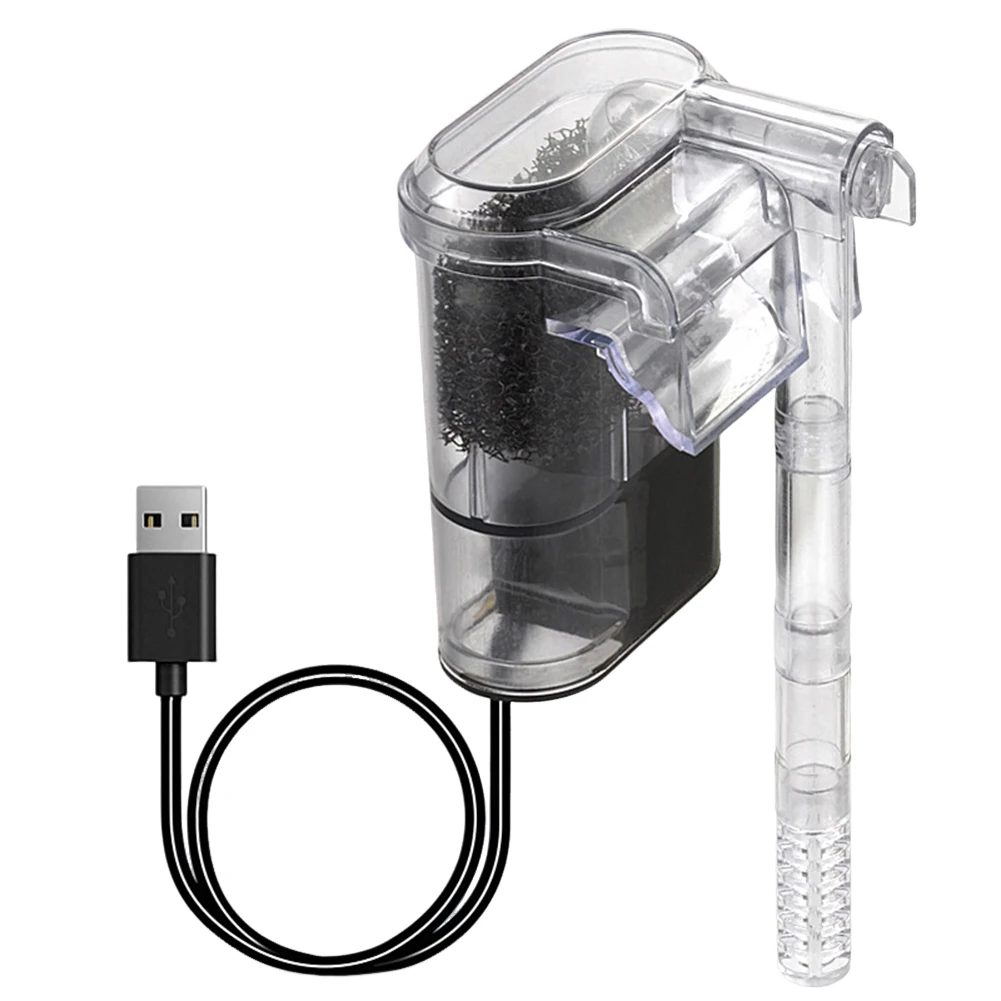 Fish Tank Suspended Filter Water Purifier Adjustable Water Flow Aquarium Hang On Filter USB Plug In Aquarium Accessories