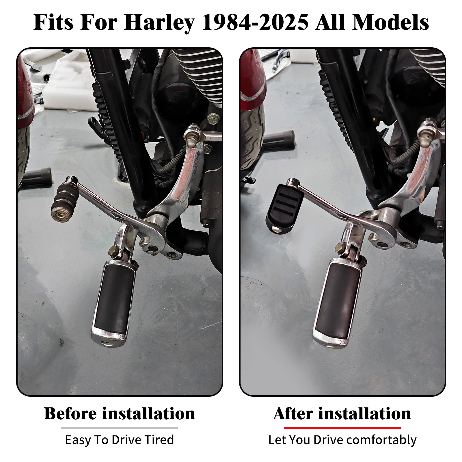 Palanca de cambio de marchas para motocicleta, Pedal de reposapiés de cambio de talón y punta para Harley Sportster Softail Touring Dyna Street Glide Breakout