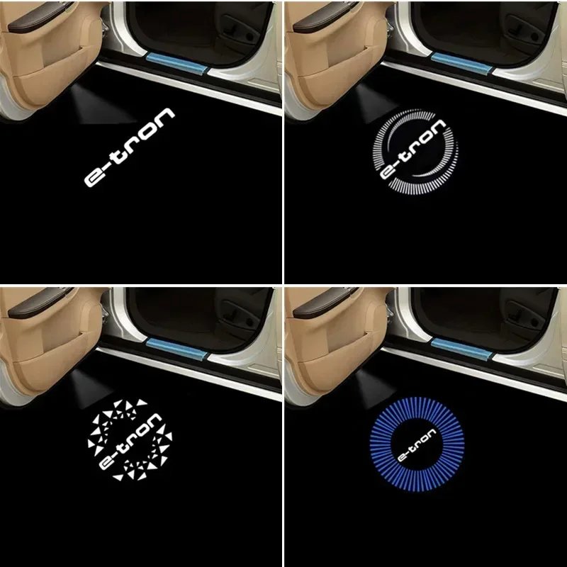 2Pcs for Audi E-tron 2019 2020 2021 2022  Car Door Welcome Light LED Laser High-definition Projection Letter Ghost Shadow Lamps