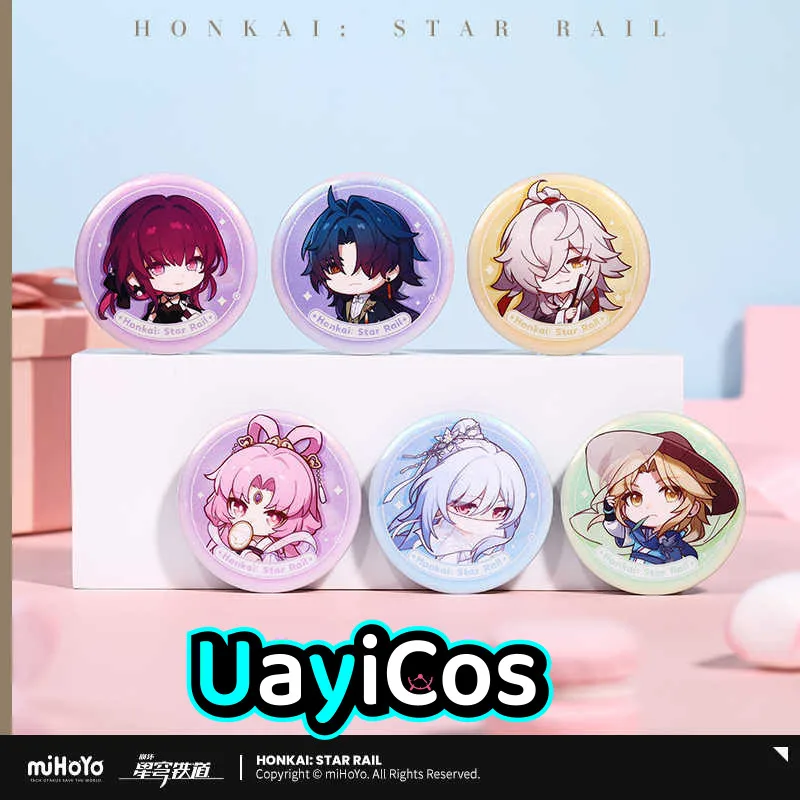 MiHoYo Official Honkai: Star Rail Aventurine Firefly Trailblazer Badge Button Brooch Pins Game Accessories Anime Toy For Kids Gi