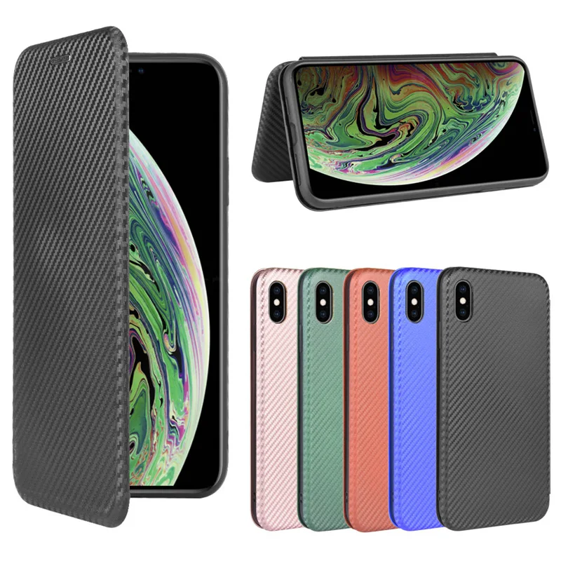 

Flip Shockproof Case For iphone X/XS Fiber Magnetic Leather Card Cove Capa Funda coque