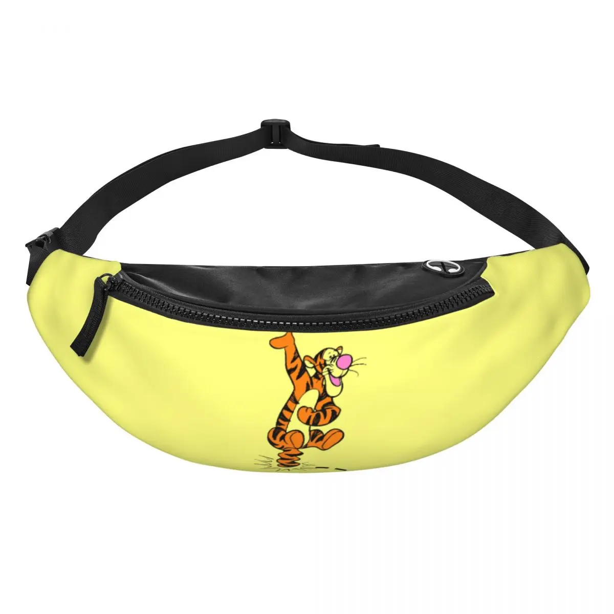 

Custom My Friends Cartoon T-Tigger Pooh Fanny Pack for Men Women Cool Crossbody Waist Bag Cycling Camping Phone Money Pouch