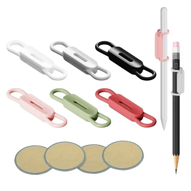 2/4/6Pcs Magnetic Multifunction Silicone Adjustable Pen Stand Tablet Fixed Touch Pen Clip For Shool Office Accessories Organizer