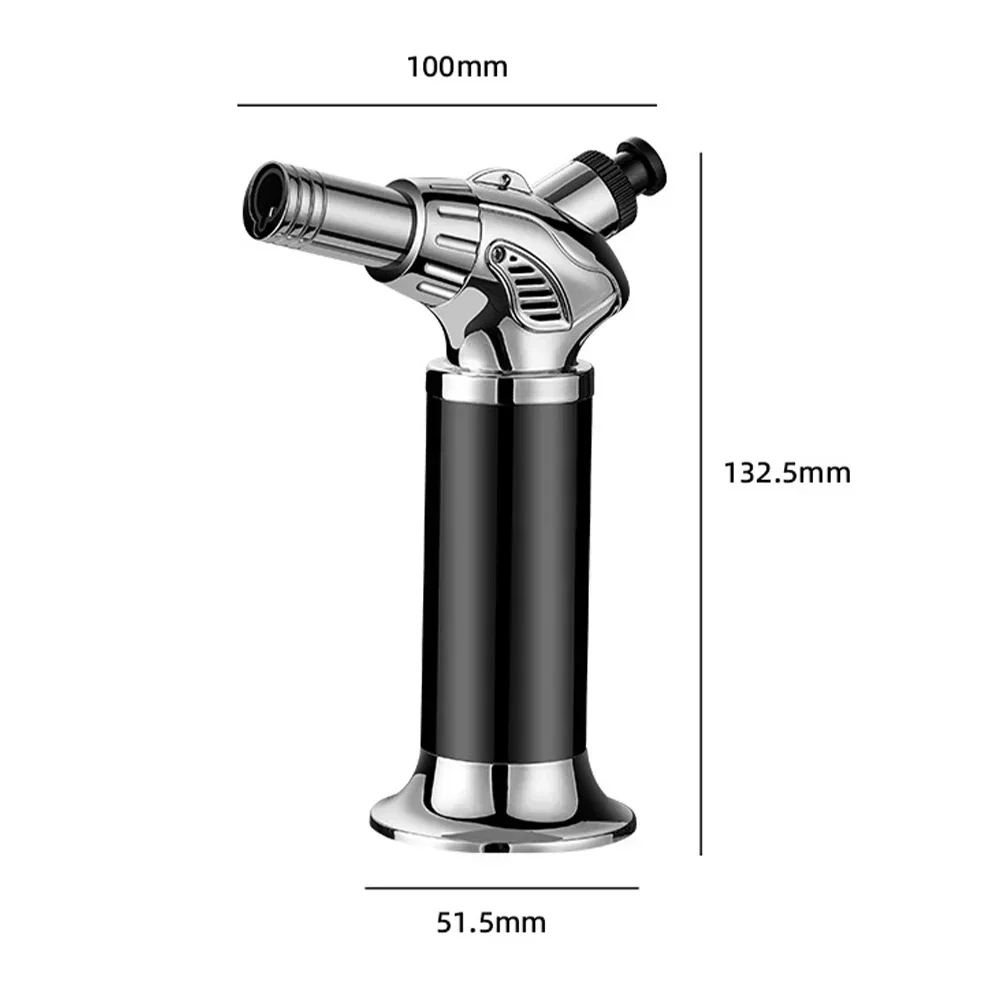 Kitchen 3- Fire Jet Flame Metal Gun 1300°C Welding Torch Windproof Cooking BBQ Inflatable Butane Gas Cigar Lighter Outdoor 2025