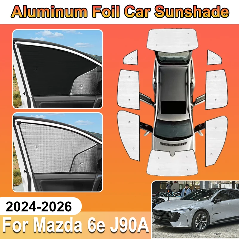 

For Mazda 6e Accessories 2025 2024 2026 Mazda EZ-6 Car Sun Shade Window Cover Aluminium Foil UV Protector Sun Baffle Accessorios