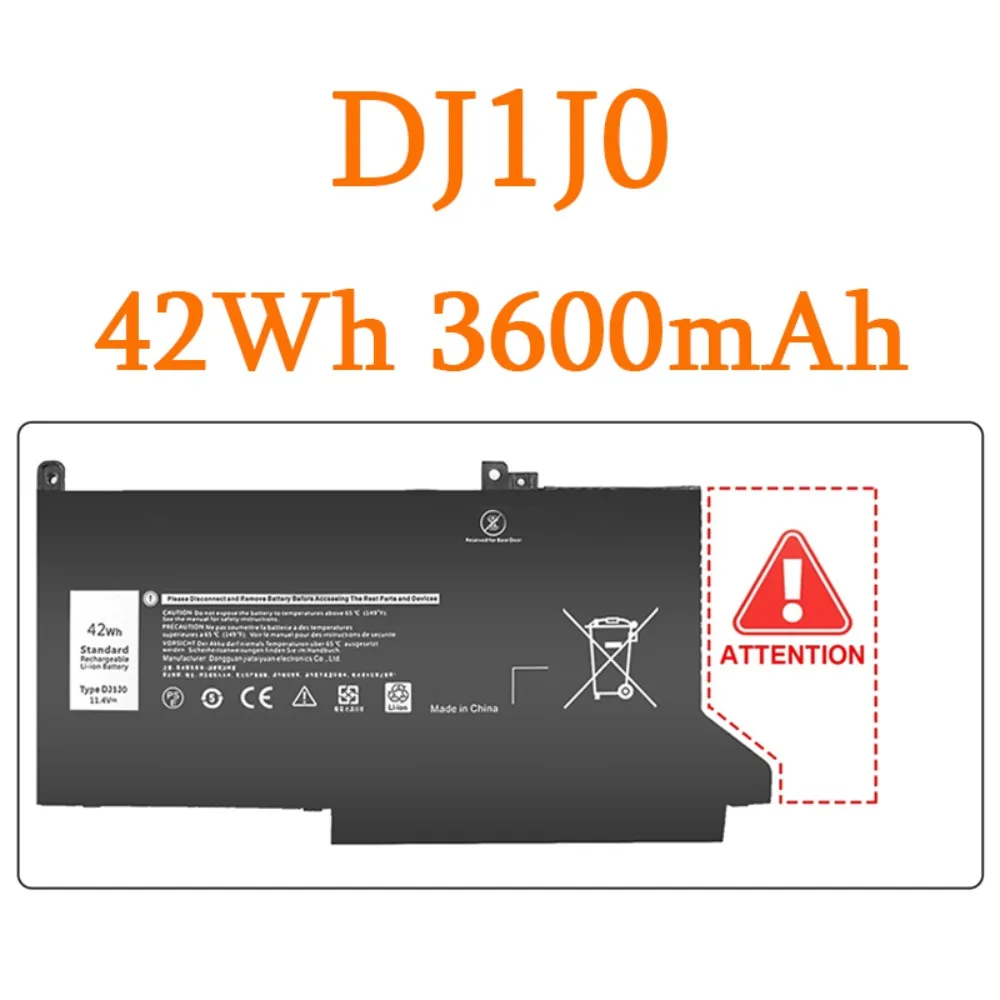 NEWDJ1J0 F3YGT Laptop Battery for Dell Latitude 12 13 14 7000 7280 7290 E7280 E7290 E7380 E7390 Series Dell 7480 2X39G