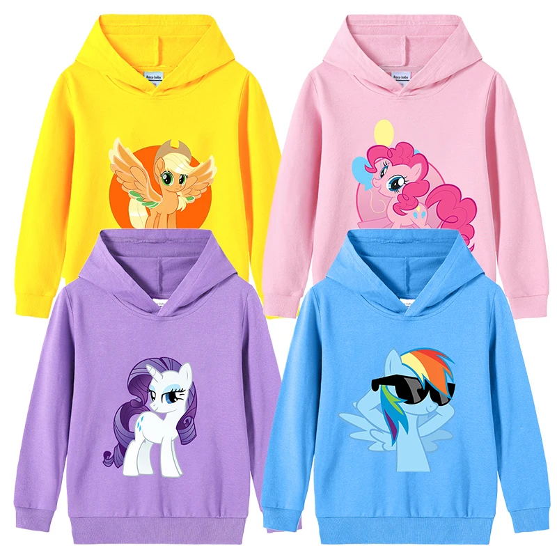 

My Little Ponys Hoodie for Kids Kawaii Designs Long-sleeved Boy girl Winter Thin Sweatshirt Fashion Warm Children's Tops Gift