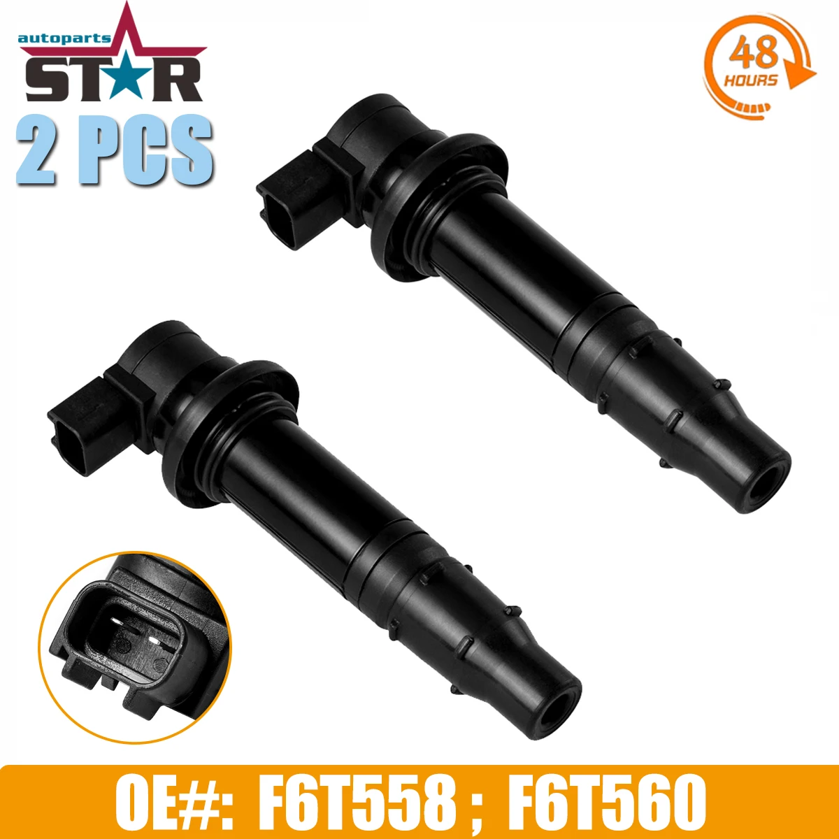 Ignition Coil F6T558 for Yamaha YZF R1 R6 R6S SR RS Vector VMX V Max 2002-2017 5VY-82310-00-00 5VY823100000 F6T560 5PW823100000