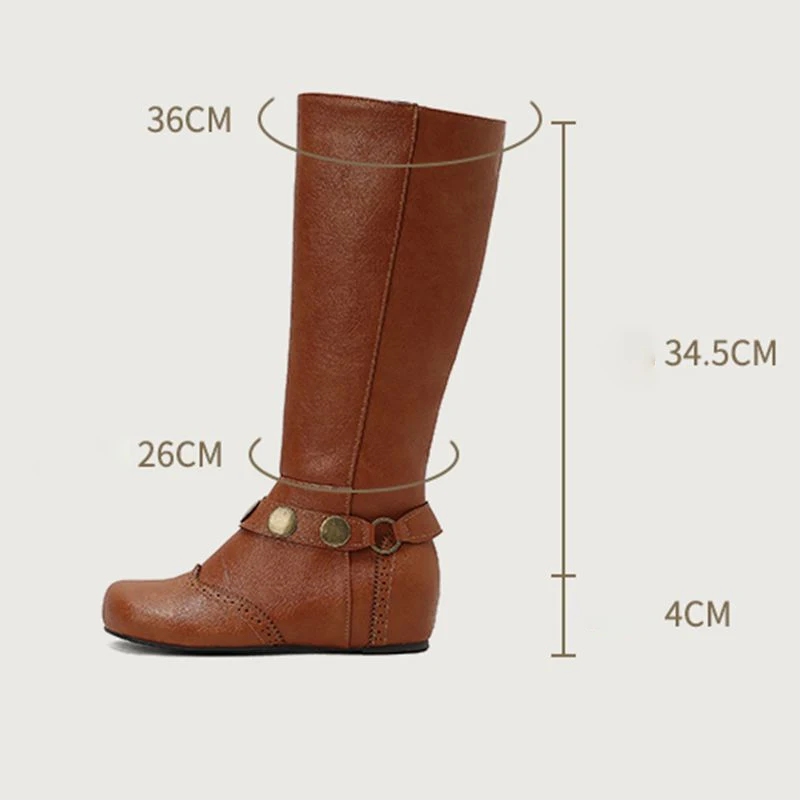 

REAVE CAT Ретро женские сапоги до колена с круглым носком на приподнятом каблуке 4 см на молнии металлические большие размеры 44 45 46 47 48 49 50 Удобные повседневные розовые