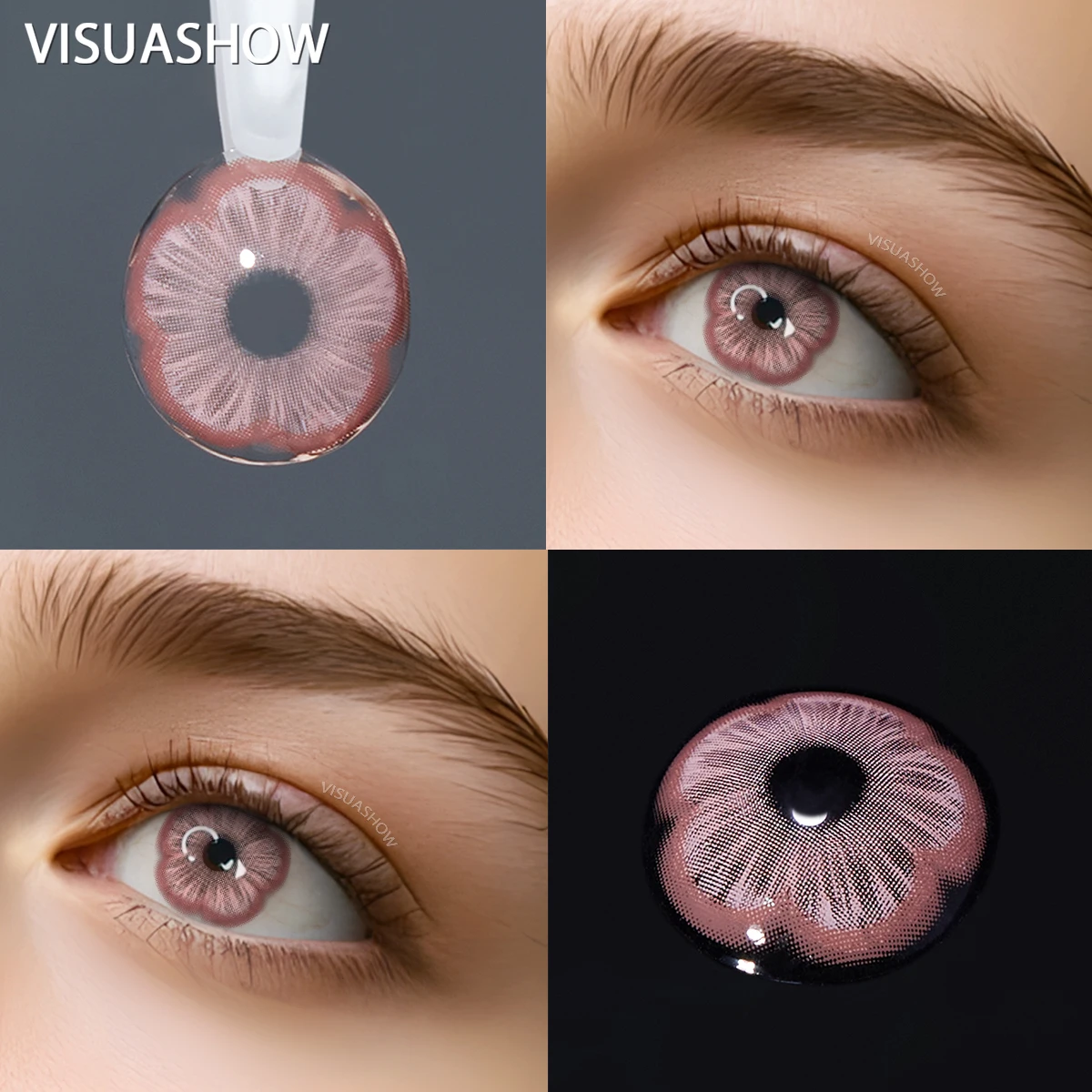 VISUASHOW Cosplay Blue Farbige Kontaktlinsen, Kleine Pupille, 1 Paar Halbjährlich Einweg, Weich, Bequem und Leuchtende Farbe. Kosmetische Kontaktlinsen Sukura für Anime, Halloween, Partys und