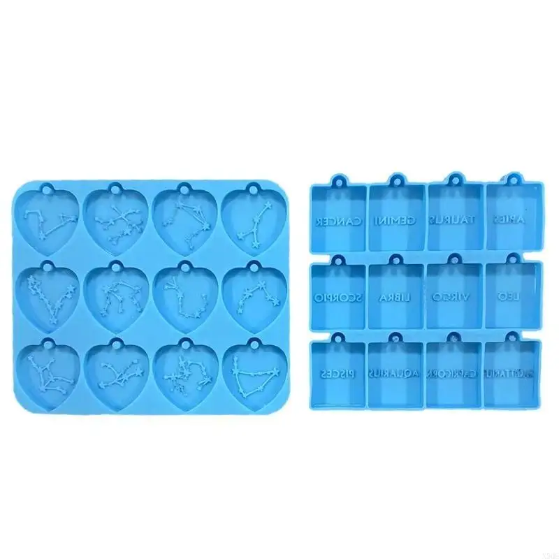 

Diy Crystal Hanging Pendant Decor Heart Square Letters Mirror Silicone Mold