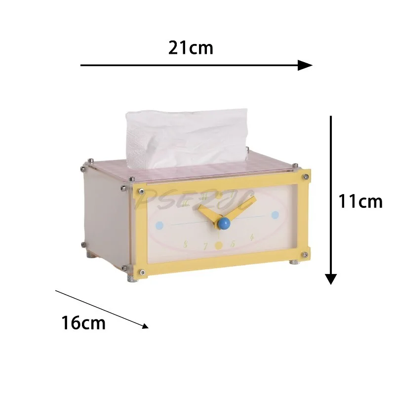 Dopamine Creative Tissue Box Decoration for Home Desktop Bedside Table Desktop Clock Simple Decoration