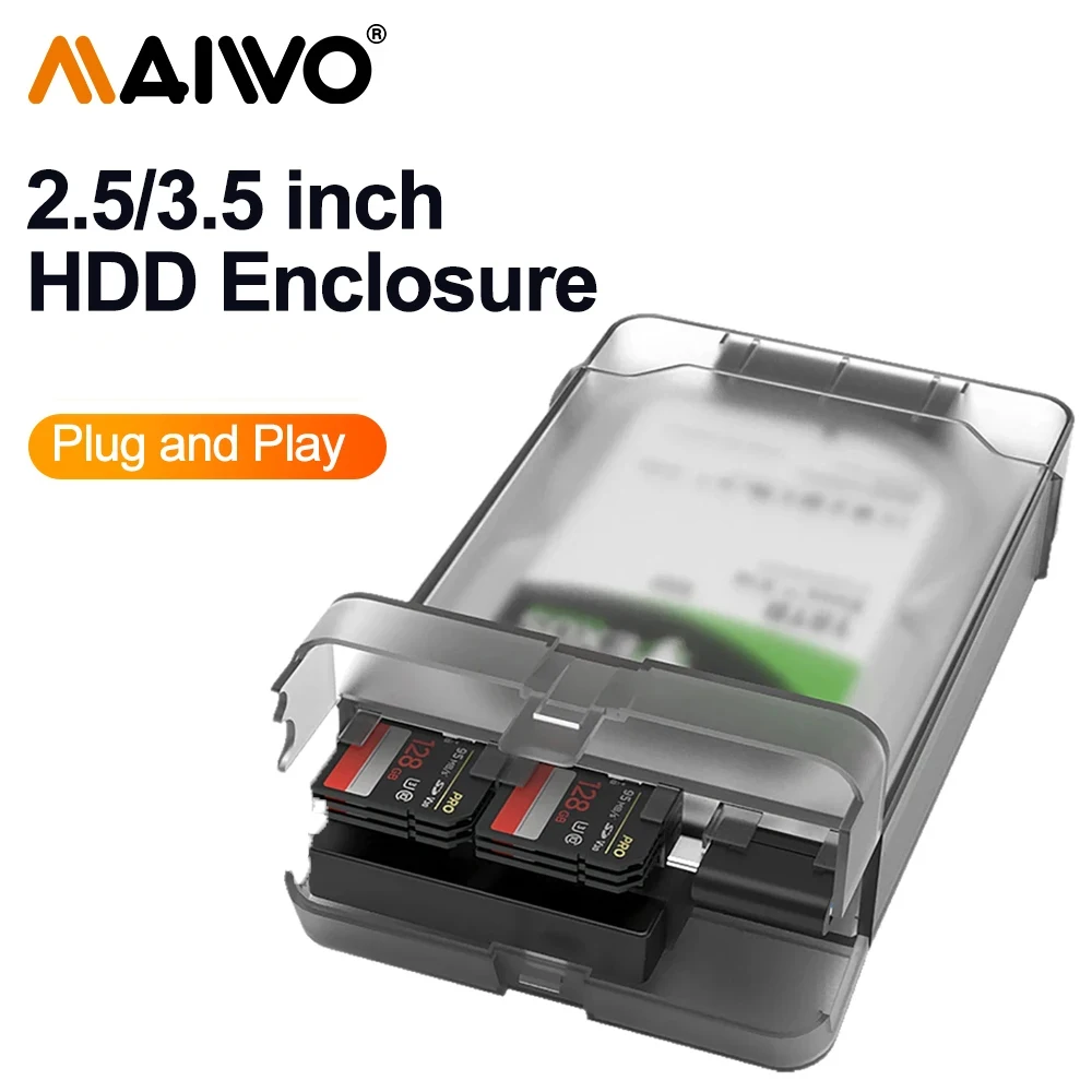 

MAIWO USB3.0 External HDD Case for 2.5 3. 5 " SSD Hard Drive Box Enclosure SSD Solid-state Serial Port Mechanical External Box