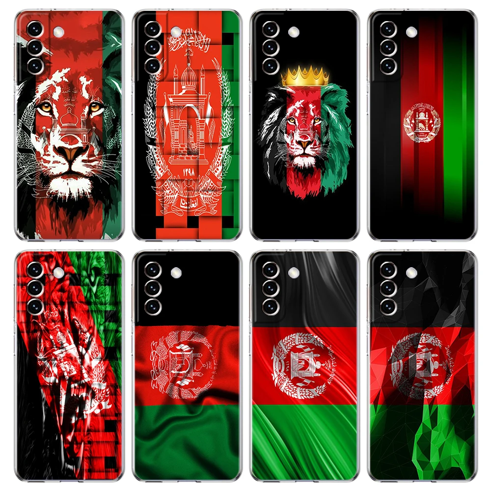 Afghan Afghanistan Flag Case for Samsung S24 S23 S22 S20 S21 FE Ultra S24 S23 S10 S10E S9 S8 Plus 5G Transparent Phone Shell Bag