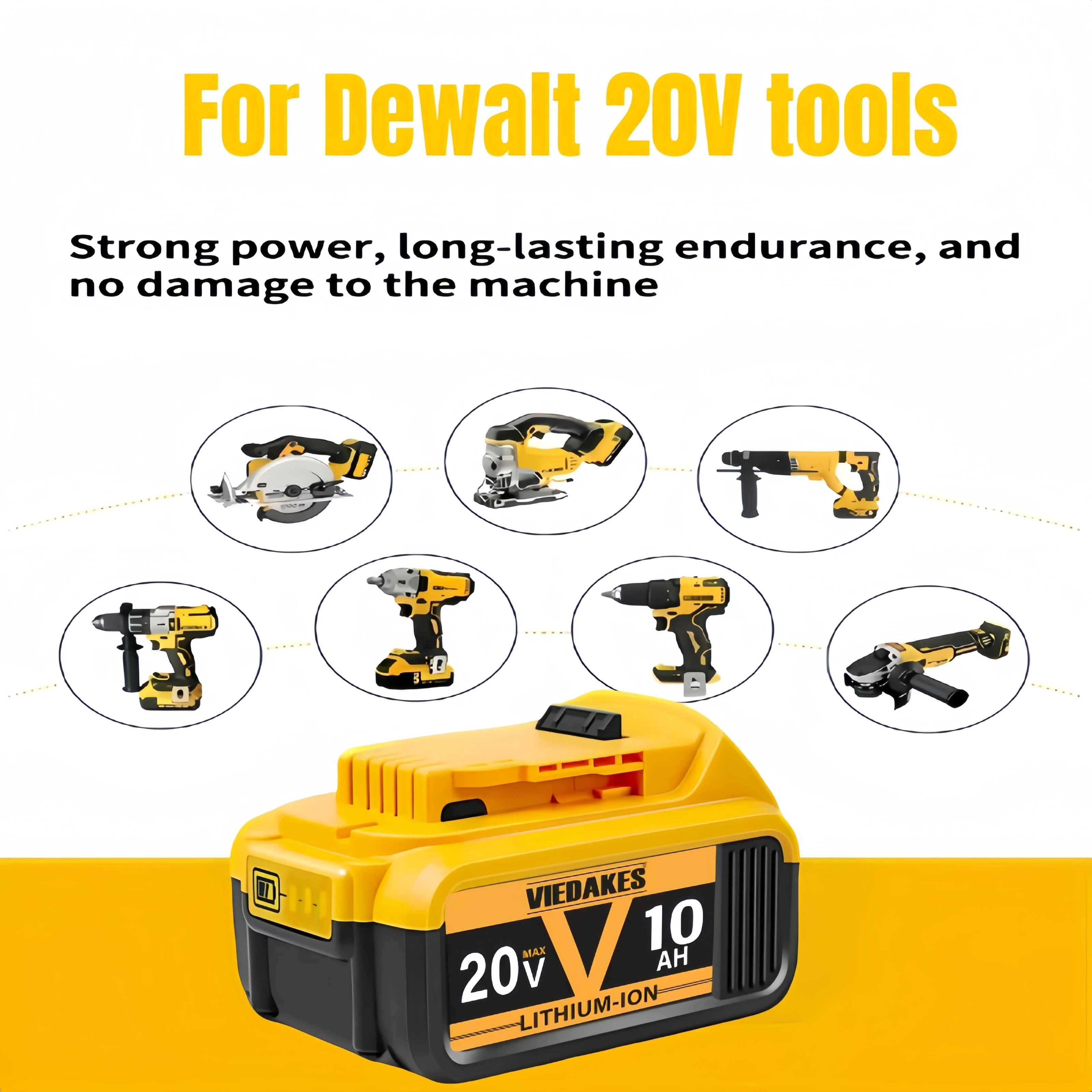 

durable 10.0Ah 18V for Dewalt Power Tool Battery DCB206 18V10.0Ah Battery DCB206 18V Battery DCB205 DCB200