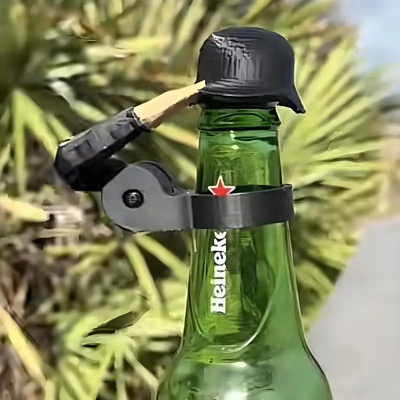Helmet Shaped Soldier Salute Beer Bottle Cap BPA Free Reusable Leak Proof Sealing Cover for Bar Party Gift Collection