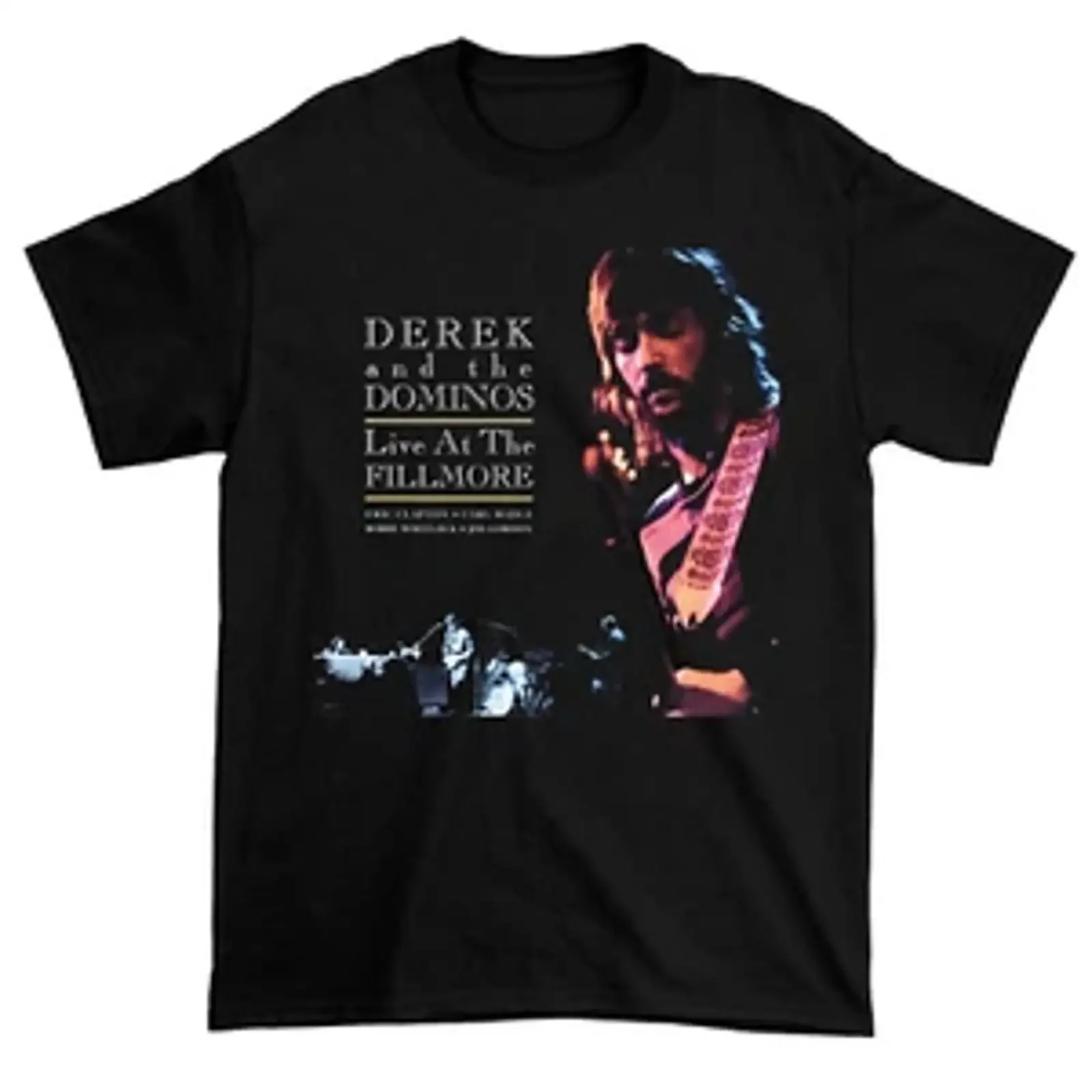 Eric Clapton Derek and the Dominos Póster Hombres Camiseta Negra JN172 vintage Washed Comfortable Breathable Casual Stretched